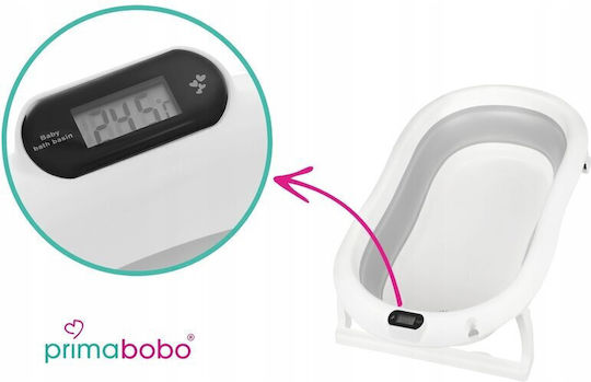 Primabobo Folding Baby Bath with Thermometer Gray