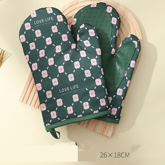 Alista Home Mănușă De Bucătărie Din Țesătură Verde 2 Bucăți
