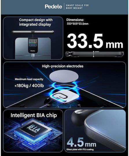 Smart Cantar De Baie 180kg Cu Analizator De Grăsime Corporală Și Bluetooth X002F7KJ1J