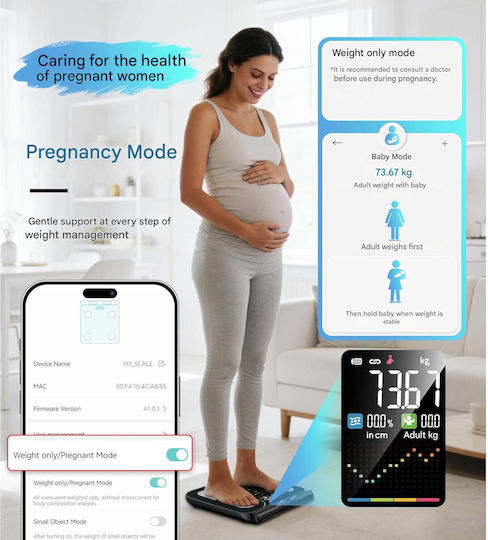 Smart Cantar De Baie 180kg Cu Analizator De Grăsime Corporală Bluetooth X002FZ0XQH