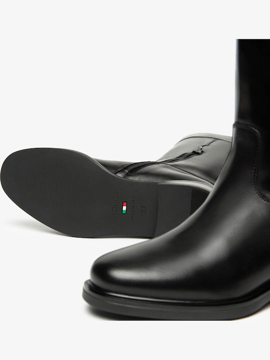 Cizme Dama din Piele cu Elastic Negre