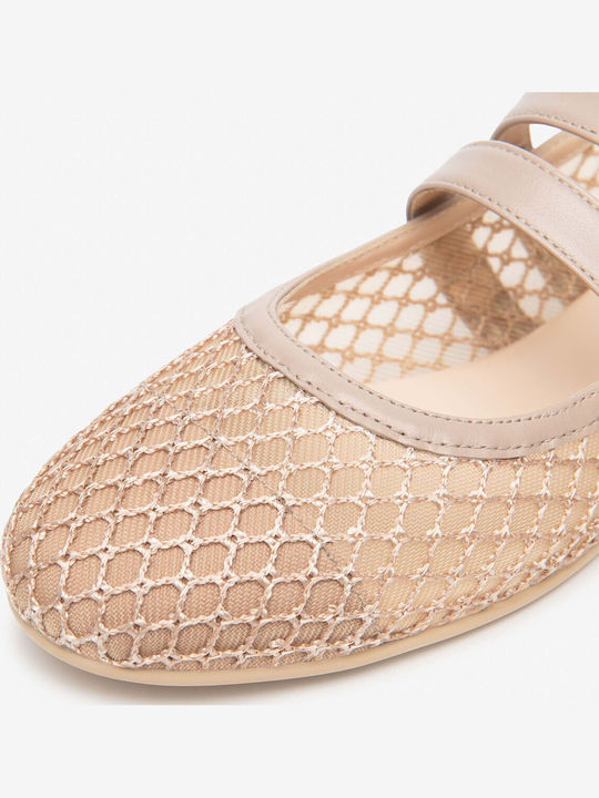 Leder Damen Ballerinas Rosa