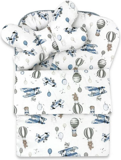 MimiNu Perna Pentru Bebelusi Tip Cuib Blue Plane 55x75 cm