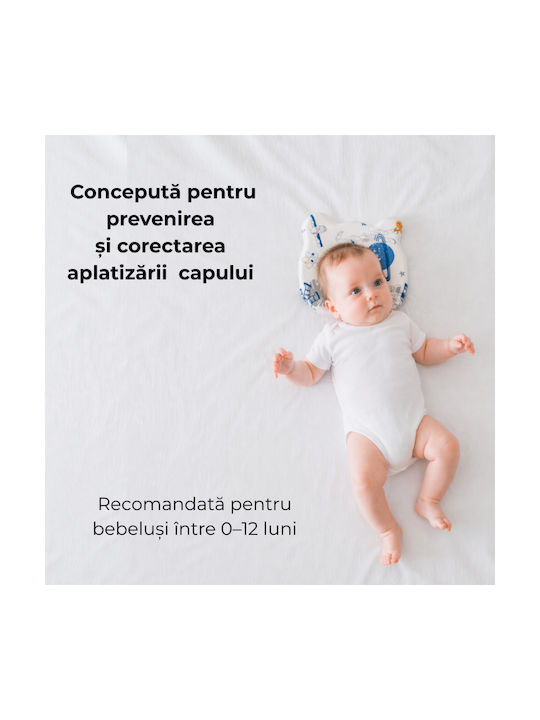 Kidizi Baby-Kissen Plagiozephalie Memory-Schaum Blau 21x25cm