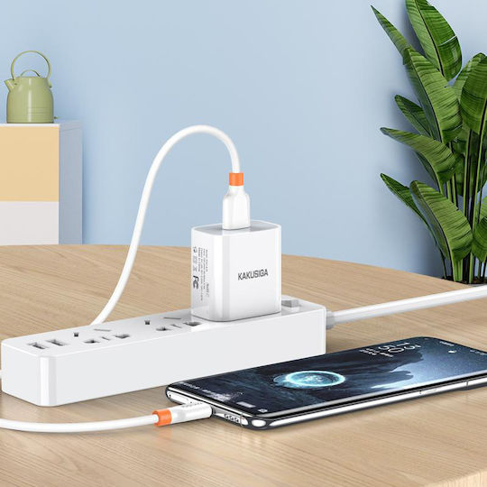 Kakusiga Cablu USB 2.0 USB-C Mascul - USB-A Alb 0.25m KSC-1024-C-WH