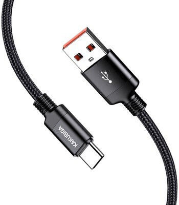 Kakusiga Braided USB 2.0 Cable USB-C Male - USB-A Black 3m KSC-1000-C-BK