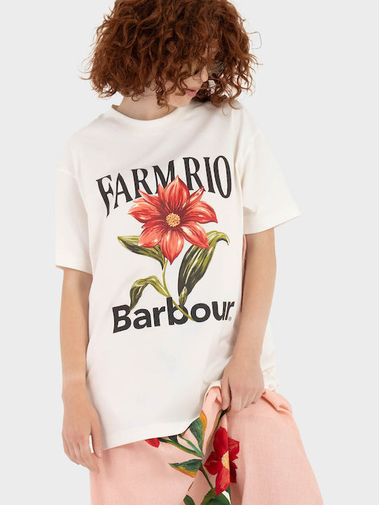 Damen T-shirt Blumen Creme