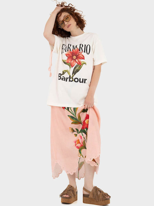 Damen T-shirt Blumen Creme