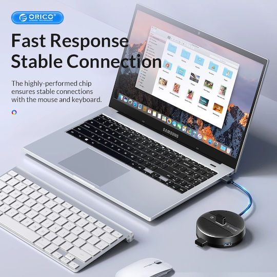 Orico USB Хъб 4 Порта USB 3.0 с Връзка USB-A Бял
