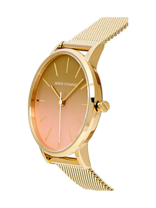Armani Exchange Lola Womens Watch 36mm Battery with Gold Metal Bracelet