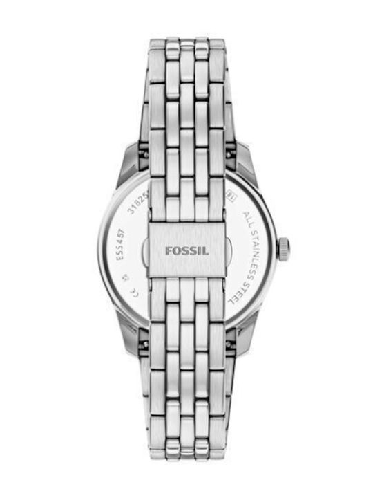 Fossil Scarlette Womens Battery Watch With Silver Metal Bracelet