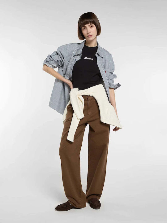 Women's Fabric Trousers in Loose Fit Timber Brown