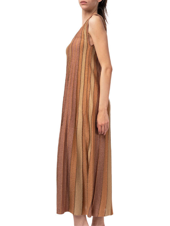 Καλοκαιρινό Maxi Βραδινό Φόρεμα Tan Gold-summer Camel-mocca-bronze