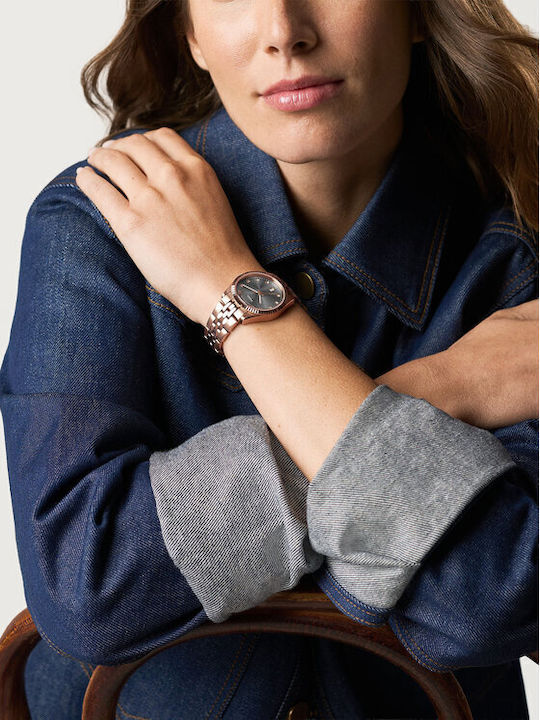 Fossil Scarlette Кварцов Часовник с Метална Верижка