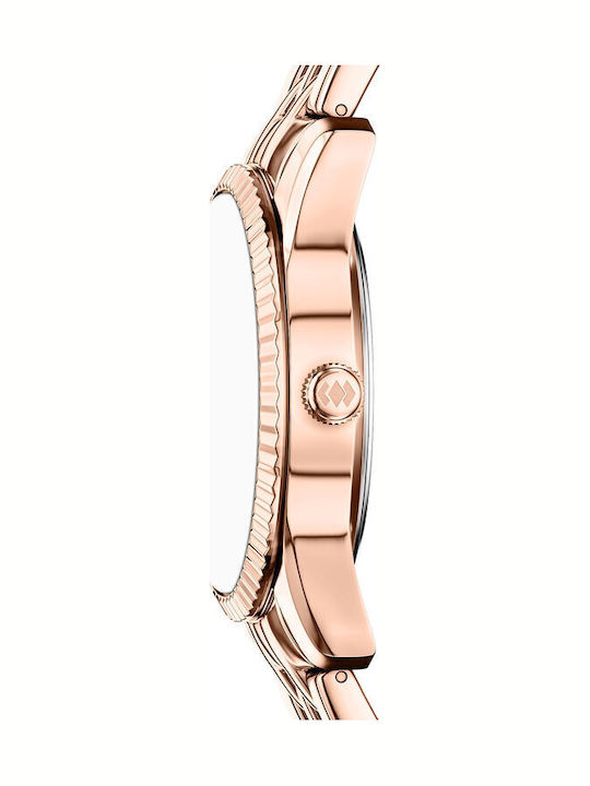 Fossil Scarlette Womens Battery Watch With Pink Gold Metal Bracelet