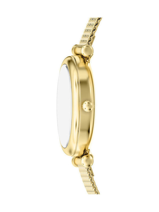 Fossil Carlie Ceas Dama Cu Baterie Cu Brățară Din Metal Auriu