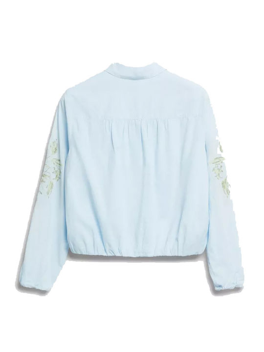 Long Sleeve Women's Shirt Siel Light Blue