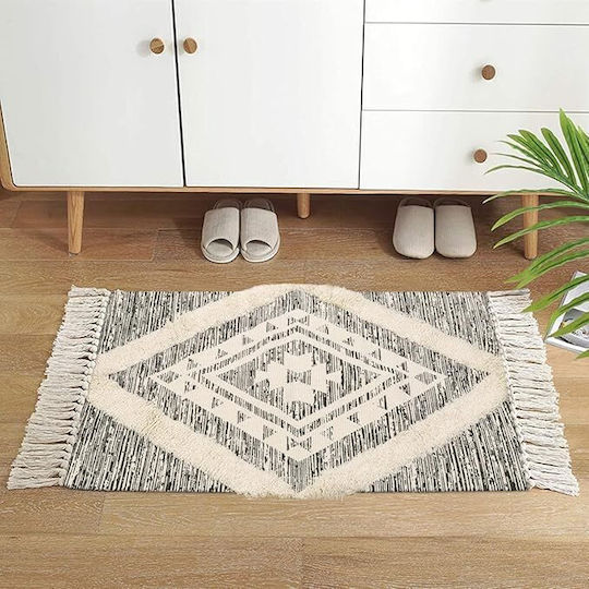 FRIPIA Памучен Килим 60x90см Сив FRIPIA Памучен Килим 60x90см Сив