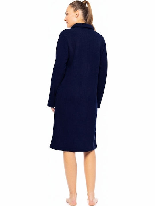 Pink Label Robe Fleece De Iarnă Pentru Femei Yacht Albastru
