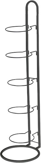 Suport Vertical Pentru Minge Zola 5 Sloturi Metal Fotbal Baschet Volei 23.5 X 115.5 Cm Negru