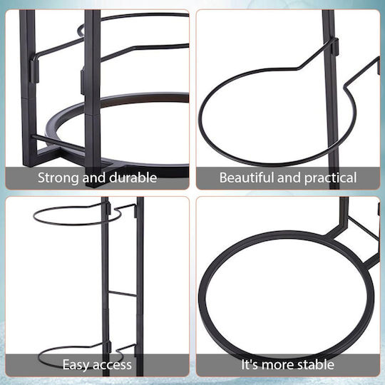 Suport Vertical Pentru Minge Zola 5 Sloturi Metal Fotbal Baschet Volei 23.5 X 115.5 Cm Negru