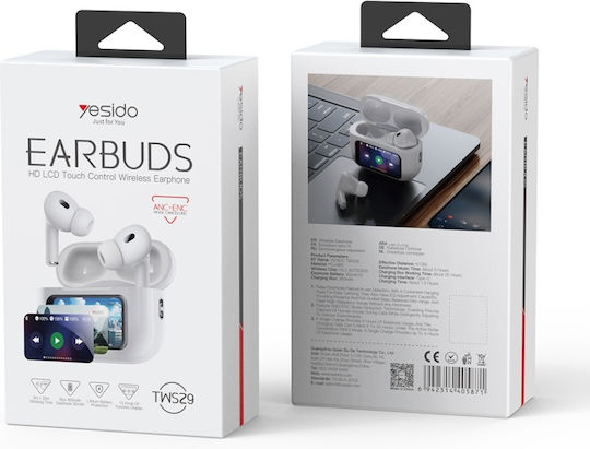 Yesido In Ear Bluetooth Безжични Слушалки Бели