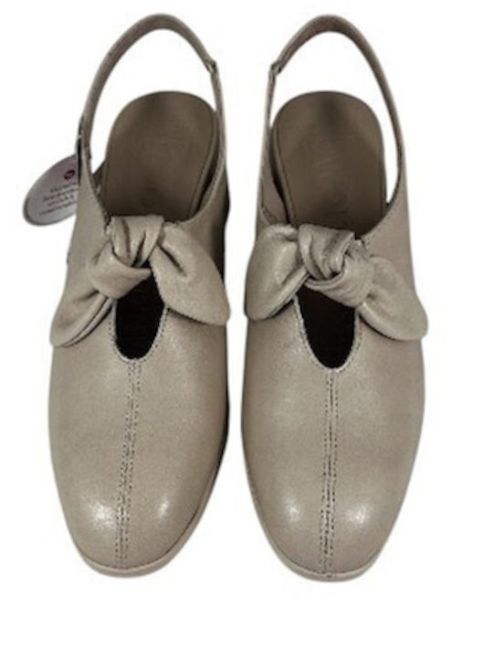 Pantofi Cu Toc Bej