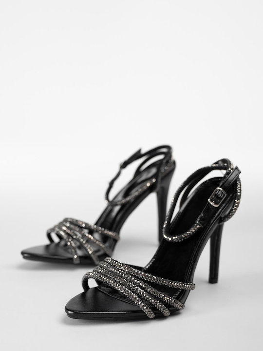 Women's Sandals with Strass Black