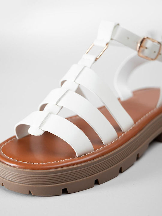 Women's Flat Sandals Gladiator White