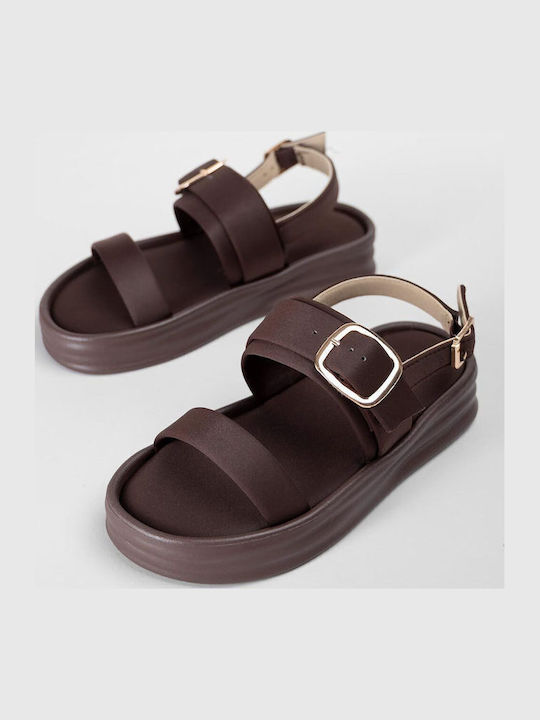 Women's Flat Sandals Flatforms Brown