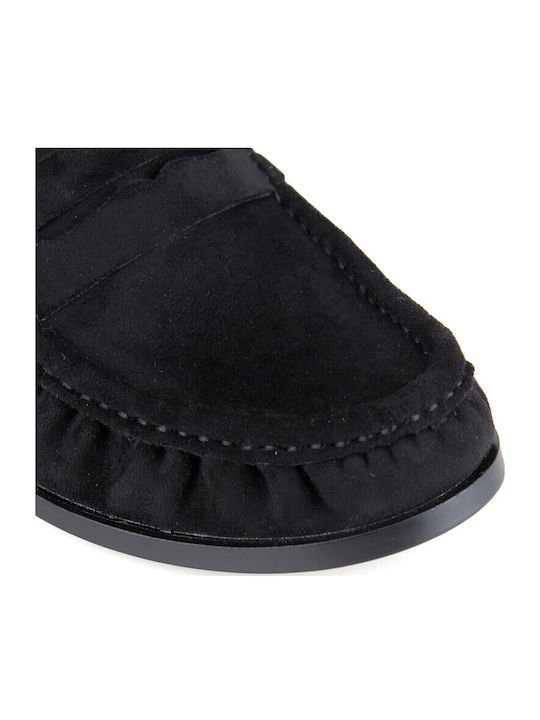 Suede Mules With Heel In Black Colour