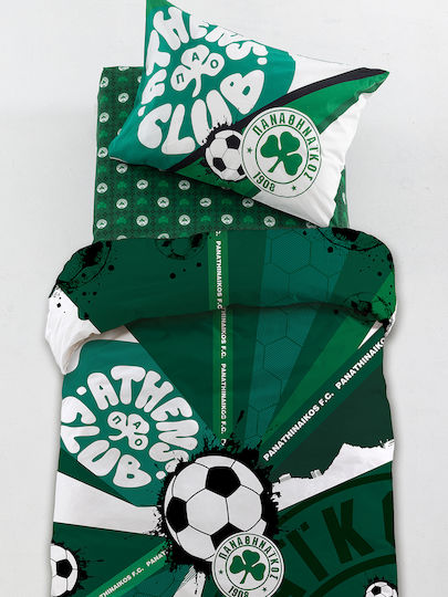 Palamaiki Single Set with Elastic Band Panathinaikos F.c 170x260cm Palamaiki Single Set with Elastic Band Panathinaikos F.c 170x260cm