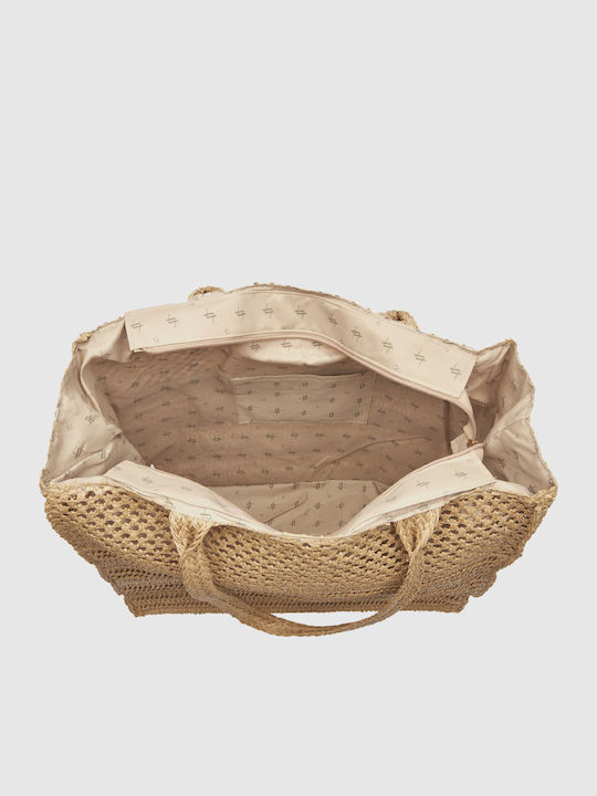Verde Verde Korbweide Strandtasche Beiges