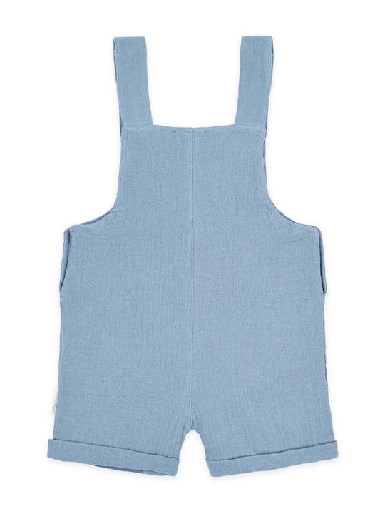 Kids Fabric Dungarees Blue Stone Blue