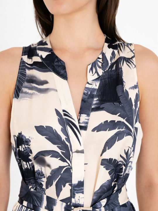 Damen Ärmellose Jumpsuit Dunkelblau