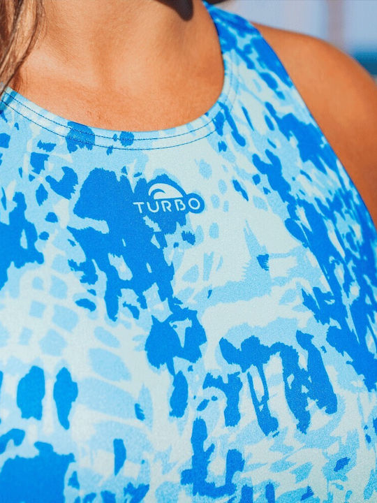 Activewear Swimsuit with Zipper Blue