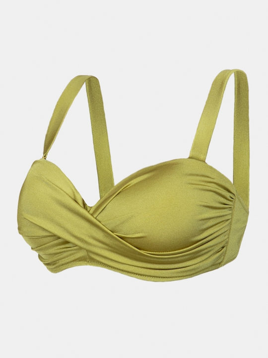 Trägerloses Bikinioberteil D Cup Olive