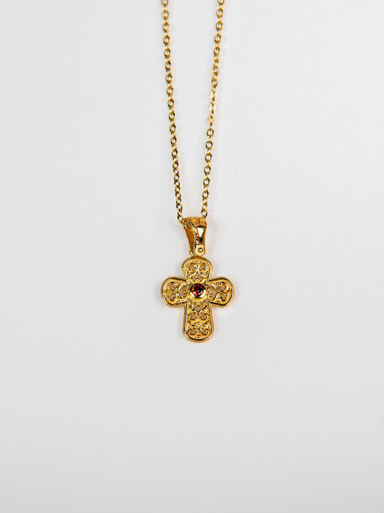 Crucifix Pentru Femei Din Argint Plăcut Cu Aur Fără Lanț