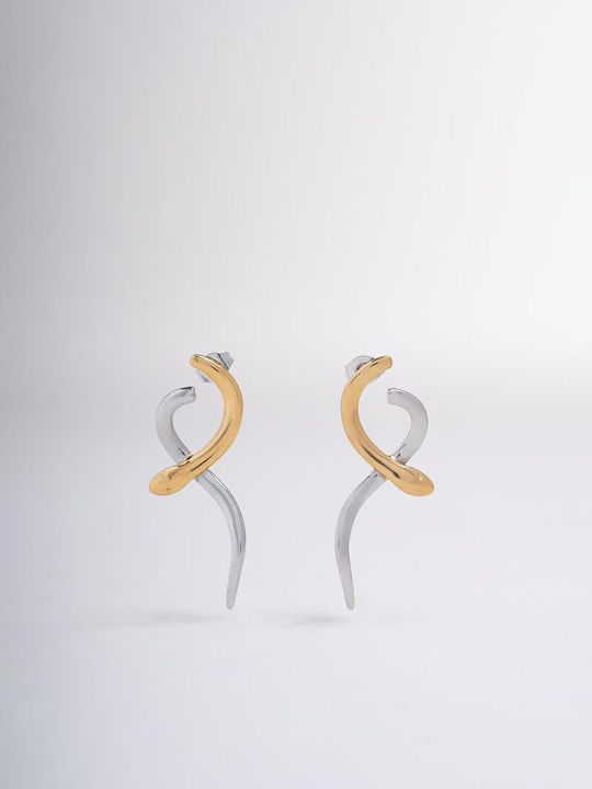 Late Again Gold Plated Steel Stud Earrings