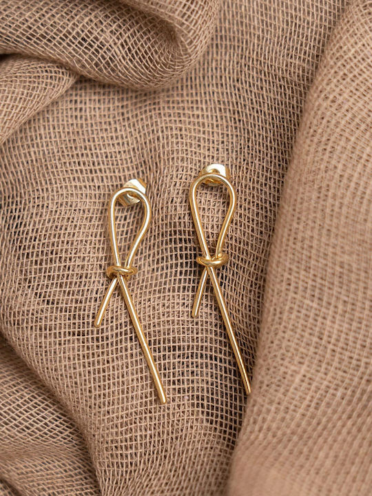 Late Again Gold Plated Steel Stud Earrings