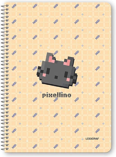 Logigraf Spiral Ruled Notebooks B5 90 Sheets 3 Subjects Pixellino 6 Pieces (Miscellaneous Designs)