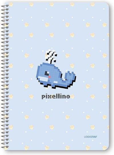 Logigraf Spiral Ruled Notebooks B5 90 Sheets 3 Subjects Pixellino 6 Pieces (Miscellaneous Designs)