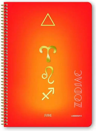Logigraf Spiral Ruled Notebooks B5 90 Paper Sheets 3 Subjects Zodiac 6 Pieces (Miscellaneous Designs)