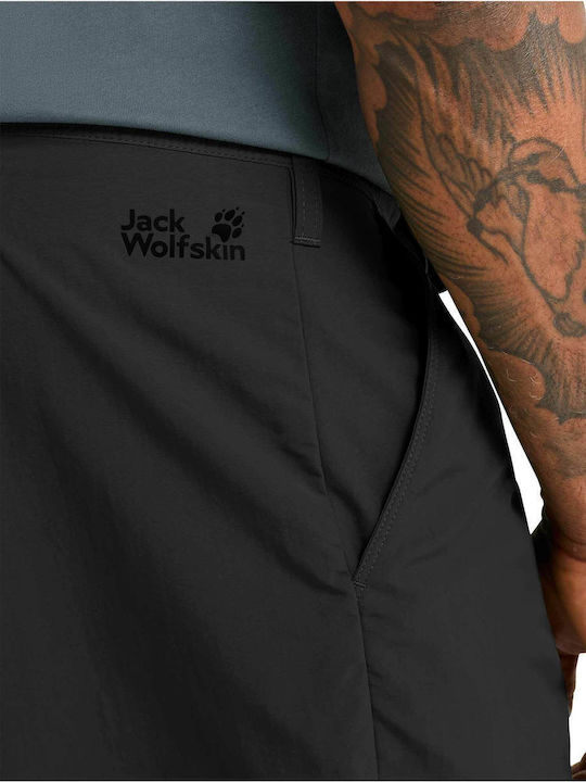 Jack Wolfskin Ανδρικό Μακρύ Παντελόνι Πεζοπορίας Μαύρο
