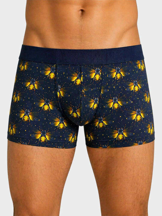 Herren Boxershorts Blau Mit Muster