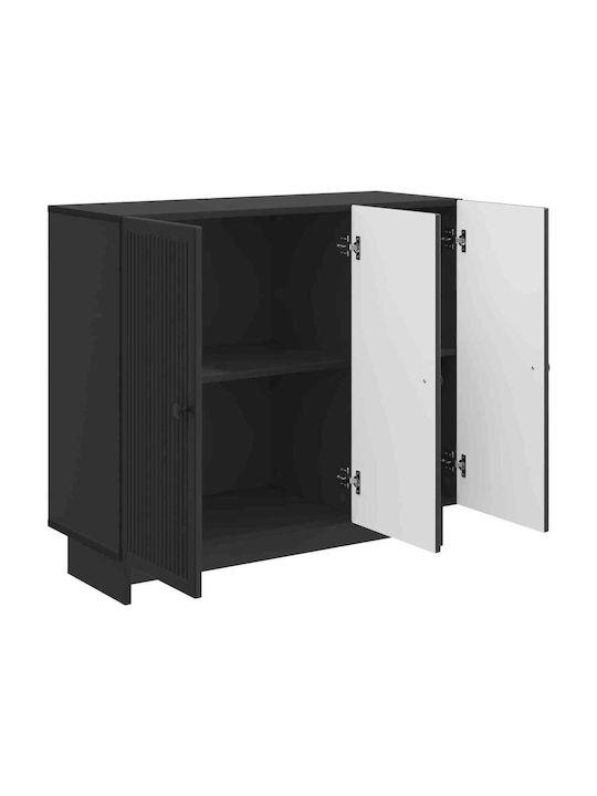 Sideboard aus Holz & Metall Schwarze 89x34.5x80cm