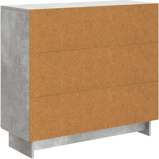 Bufet din Lemn și Metal Gri Beton 89x34.5x80cm