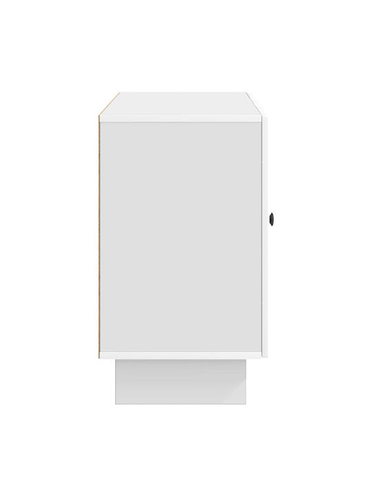 Wooden Sideboard mit Schubladen Hochglanz Weiß 89x34.5x60cm