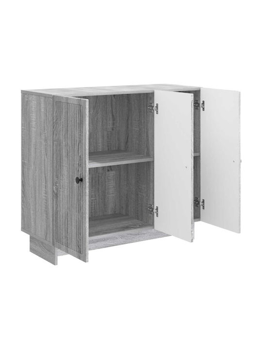 Sideboard Made of Wood & Metal Grey Sonoma 89x34.5x80cm