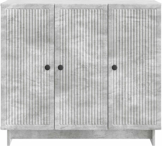 Bufet din Lemn și Metal Gri Beton 89x34.5x80cm